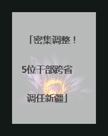 密集调整！5位干部跨省调任新疆