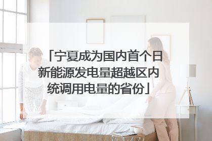 宁夏成为国内首个日新能源发电量超越区内统调用电量的省份