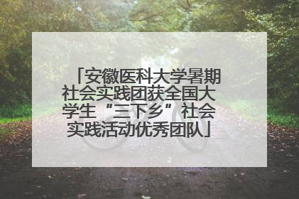 安徽医科大学暑期社会实践团获全国大学生“三下乡”社会实践活动优秀团队