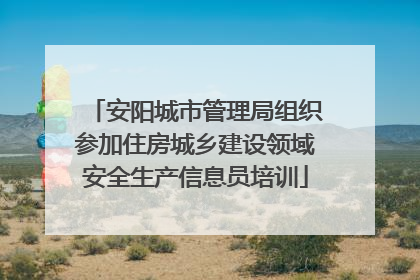 安阳城市管理局组织参加住房城乡建设领域安全生产信息员培训