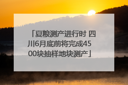 夏粮测产进行时 四川6月底前将完成4500块抽样地块测产