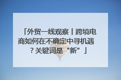 外贸一线观察丨跨境电商如何在不确定中寻机遇？关键词是“新”