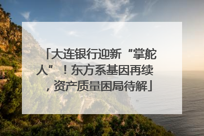 大连银行迎新“掌舵人”！东方系基因再续，资产质量困局待解