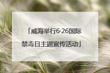 威海举行6·26国际禁毒日主题宣传活动
