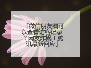 微信朋友圈可以查看访客记录？网友炸锅！腾讯最新回应