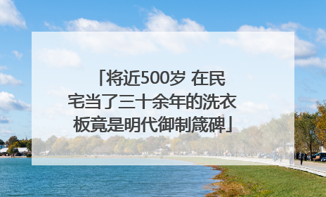 将近500岁 在民宅当了三十余年的洗衣板竟是明代御制箴碑