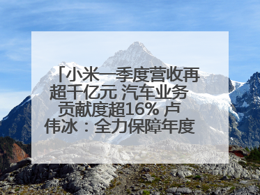 小米一季度营收再超千亿元 汽车业务贡献度超16% 卢伟冰：全力保障年度交付目标实现