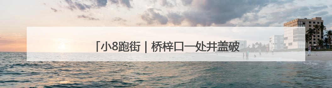 小8跑街｜桥梓口一处井盖破损存隐患 市民盼立即整修