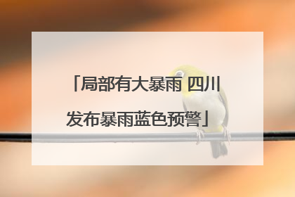 局部有大暴雨 四川发布暴雨蓝色预警