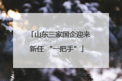 山东三家国企迎来新任 “一把手”