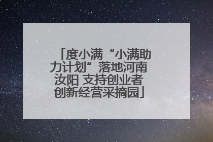 度小满“小满助力计划”落地河南汝阳 支持创业者创新经营采摘园
