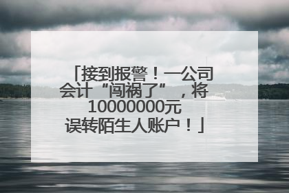 接到报警！一公司会计“闯祸了”，将10000000元误转陌生人账户！