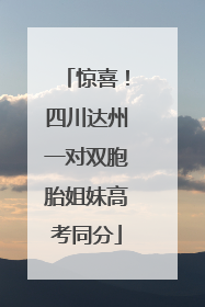 惊喜！四川达州一对双胞胎姐妹高考同分