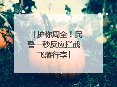 护你周全！民警一秒反应拦截飞落行李