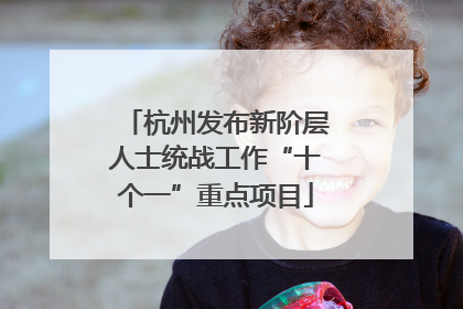 杭州发布新阶层人士统战工作“十个一”重点项目