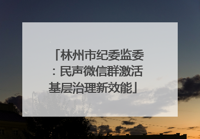 林州市纪委监委：民声微信群激活基层治理新效能