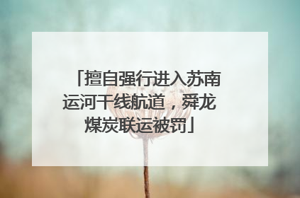 擅自强行进入苏南运河干线航道，舜龙煤炭联运被罚