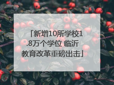 新增10所学校1.8万个学位 临沂教育改革重磅出击