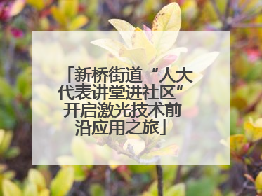 新桥街道“人大代表讲堂进社区” 开启激光技术前沿应用之旅