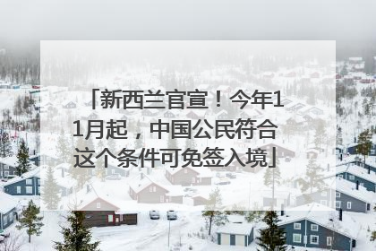 新西兰官宣！今年11月起，中国公民符合这个条件可免签入境