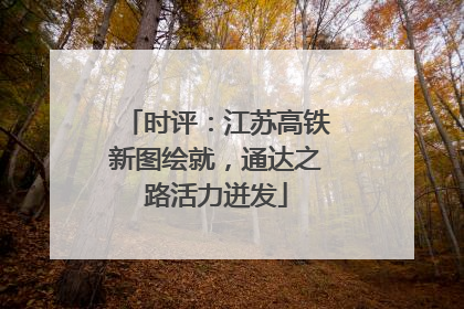 时评：江苏高铁新图绘就，通达之路活力迸发