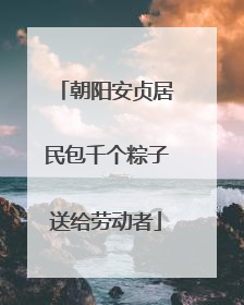 朝阳安贞居民包千个粽子送给劳动者