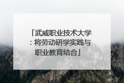 武威职业技术大学：将劳动研学实践与职业教育结合