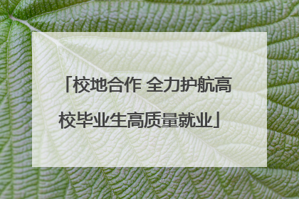 校地合作 全力护航高校毕业生高质量就业