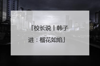 校长说丨韩子进：榴花如焰