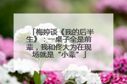 梅婷谈《我的后半生》：一桌子全是前辈，我和佟大为在现场就是“小辈”