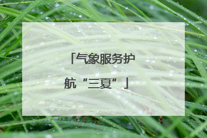 气象服务护航“三夏”