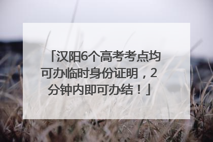 汉阳6个高考考点均可办临时身份证明，2分钟内即可办结！
