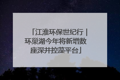 江淮环保世纪行｜环巢湖今年将新增数座深井控藻平台