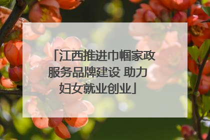 江西推进巾帼家政服务品牌建设 助力妇女就业创业