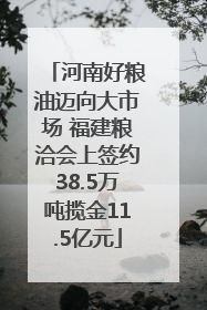 河南好粮油迈向大市场 福建粮洽会上签约38.5万吨揽金11.5亿元