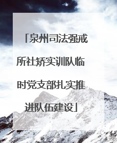 泉州司法强戒所社矫实训队临时党支部扎实推进队伍建设
