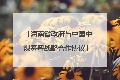 海南省政府与中国中煤签署战略合作协议