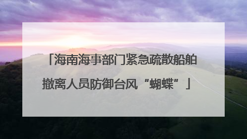 海南海事部门紧急疏散船舶撤离人员防御台风“蝴蝶”