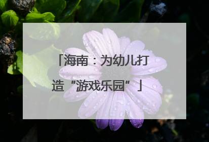 海南：为幼儿打造“游戏乐园”