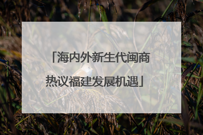 海内外新生代闽商热议福建发展机遇