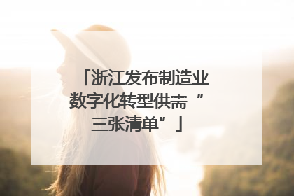 浙江发布制造业数字化转型供需“三张清单”