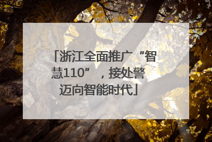 浙江全面推广“智慧110”，接处警迈向智能时代