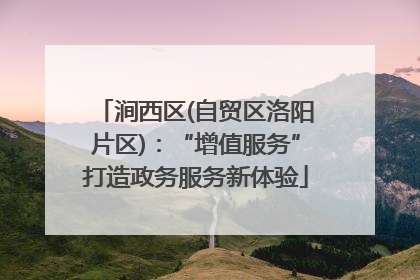 涧西区(自贸区洛阳片区)：“增值服务”打造政务服务新体验