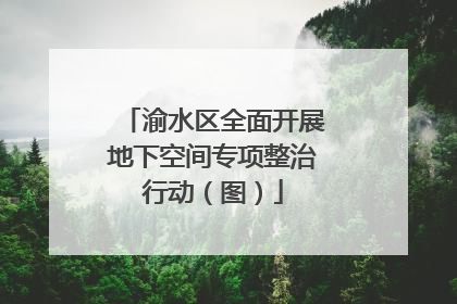 渝水区全面开展地下空间专项整治行动（图）