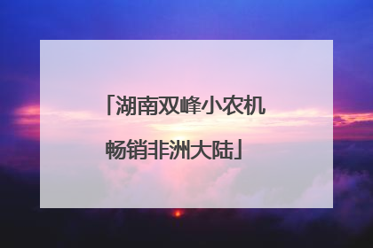 湖南双峰小农机畅销非洲大陆