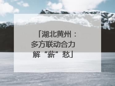 湖北黄州：多方联动合力解“薪”愁