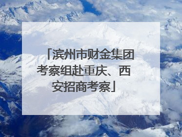 滨州市财金集团考察组赴重庆、西安招商考察