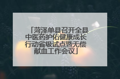 菏泽单县召开全县中医药护佑健康成长行动省级试点暨无偿献血工作会议