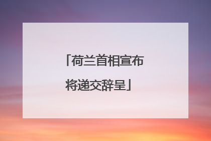 荷兰首相宣布将递交辞呈