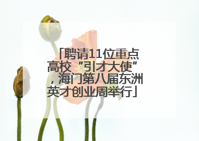 聘请11位重点高校“引才大使”，海门第八届东洲英才创业周举行